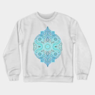 Through Ocean & Sky - turquoise & blue Moroccan pattern Crewneck Sweatshirt